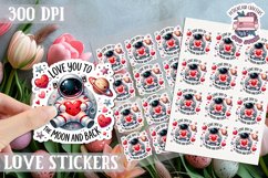 Love sticker Sheet Valentine Day Sign Lettering PNG 14 feb Product Image 1