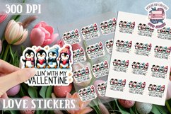 Love sticker Sheet Valentine Day Cute Animals Quote PNG Product Image 1