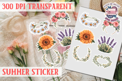 Summer sticker Cute flowers Love Picnic Beach Spring Product Image 1