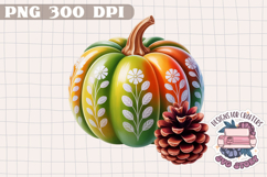 Autumn Pumpkin Sublimation design Fall Decorative Color PNG Product Image 1