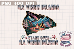 USA STATE America Summer Camping PNG Watercolor Design Sign Product Image 1