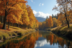 Autumn Landscape river Background Product Image 1