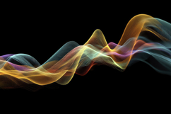 Colorful Wavy Lines on a Dark Background Wallpaper Product Image 1