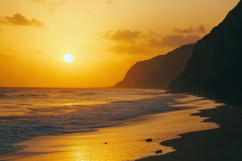 Sunset Beach View Background Wallpaper Product Image 1