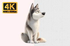 Side Pose Husky Dog Transparent PNG Product Image 1