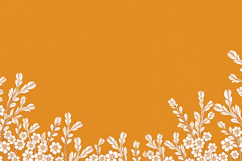 White Floral Orange Background Product Image 1