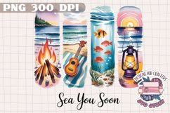 Summer Beach Brushstrokes PNG Sublimation Seaside Coastal Product Image 1