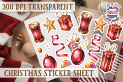 Christmas Sticker Sheet Watercolor Winter Holiday PNG Product Image 1