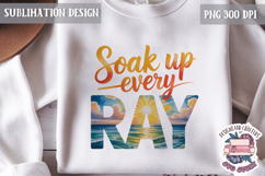 Summer Beach Sea Quote Watercolor Sublimation PNG Product Image 1