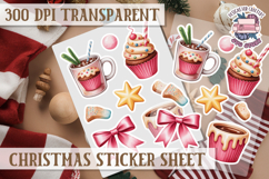 Christmas Watercolor Sticker Sheet Winter Cute Holiday PNG Product Image 1