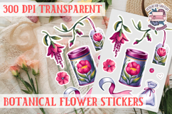 Flowers sticker sheet Spring Botanical Summer Scrapbook PNG Product Image 1