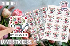 Love sticker Sheet Valentine Day Sign Lettering PNG 14 feb Product Image 1