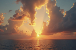 Sunset Over Ocean Background Product Image 1