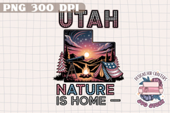 USA STATE America Summer Camping PNG Watercolor Design Sign Product Image 1