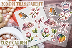 Cozy Garden sticker sheet Flowers Botanical PNG Cute Product Image 1