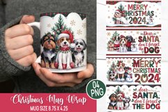 Christmas Mug Wrap Design - Christmas Dog Sublimation Product Image 1