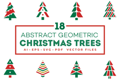 18 Abstract Geometric Christmas Tree Vectors Illustration Product Image 1