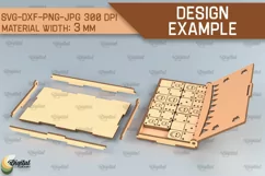 Wooden Domino Box Laser Cut. Domino With Gift Box SVG Product Image 3