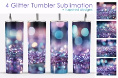 Glitter Tumbler Sublimation. Lilac Blue Tumbler Designs 20oz Product Image 1
