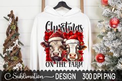 Christmas On The Farm Sublimation Design - Christmas Heifer Product Image 3