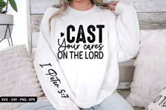 Cast Your Cares - Christian Sleeve T-Shirt Design Product Image 3