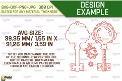 Christmas Key Ornament Laser Cut. Christmas Ornament SVG Product Image 1