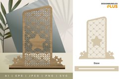 Star and Rattan 3D Earring Display with Stand Base Lasercut Product Image 1