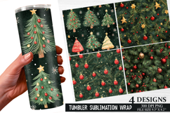 Christmas Tree Tumbler Wrap| Christmas Tumbler Wrap Design Product Image 1