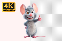 Cute Mouse with Ok Gesture Transparent PNG Product Image 1