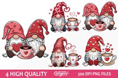 Valentine Gnome Sublimation Clipart - High Quality Design Product Image 1