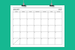 2027 Basic Modern 8.5 x 11 Inch Calendar Template Product Image 1