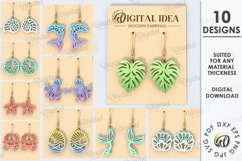 Summer Drop Earrings Laser Cut Bundle. Wooden earrings SVG Product Image 1