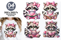 Watercolor Cute Raccoon Designs, Woodland Animal Clipart PNG Product Image 1