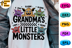 Grandma's Little Monsters Svg, Png, Halloween Grandma Shirt Product Image 1