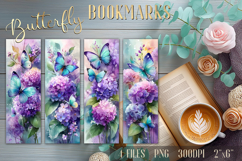 Watercolor Butterfly Printable Bookmarks Sublimation PNG Product Image 1