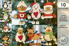 Christmas Characters Tree Ornaments Bundle Laser Cut Product Image 1