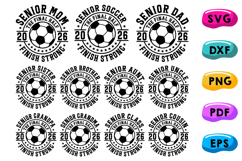Soccer Senior 2026 Family Svg, Png, Bundle, Mom, Dad, Aunt Product Image 1