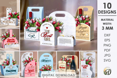 3D Gift Boxes Bundle Laser Cut. Boho SVG Product Image 1