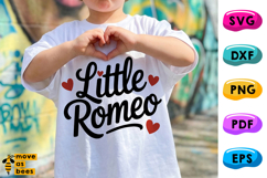 Little Romeo Svg, Png, Boy Valentine's Day Shirt Svg Product Image 1