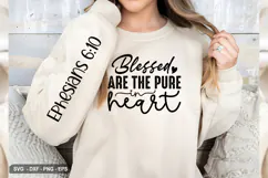 Blessed are the pure in heart - Christian Sleeve T-Shirt Des Product Image 3