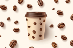 Coffee Cup with Beans Background Wallpaper Product Image 1