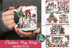 Christmas Mug Wrap Design - Christmas Dog Sublimation Product Image 1
