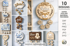 Baby Personalized Stat Signs Bundle Lasercut. Wall Decor SVG Product Image 1