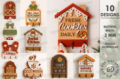 Christmas Towel Holders Bundle Laser Cut. Kitchen Decor SVG Product Image 1