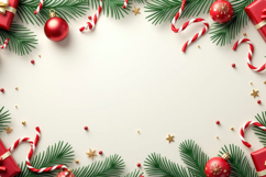 Red Gift Box With Green Leaves Background Product Image 1