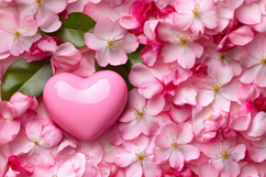 Cherry Blossom with Heart Background Wallpaper Product Image 1