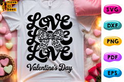 Love Bow Valentine's Day Svg, Png, Girl Valentine's Shirt Product Image 1