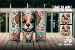 20oz Dog Doodle Tumbler Wrap Product Image 1