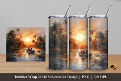 Rowing Boat Tumbler Wrap Sublimation Design 5 Product Image 1