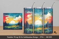 Painting Forest Tumbler Wrap Sublimation Design 5 Product Image 1